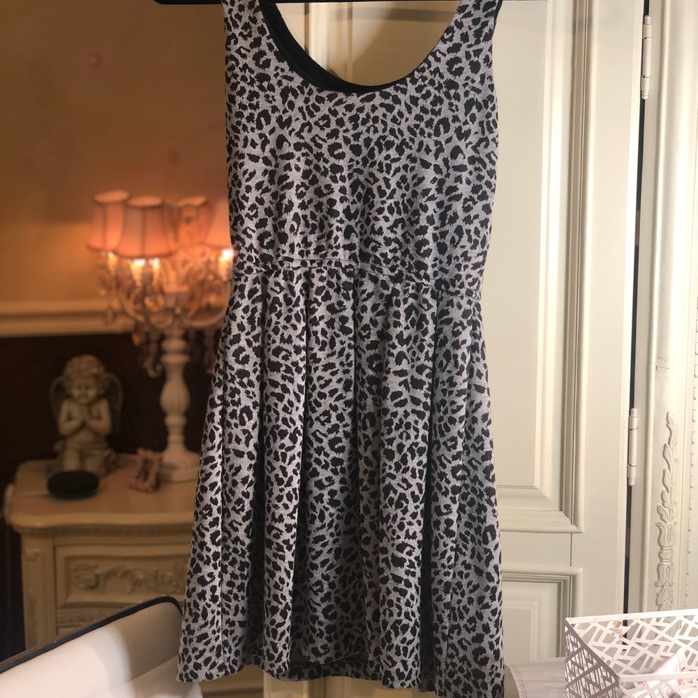 Blue/Gray Leopard Print Dress